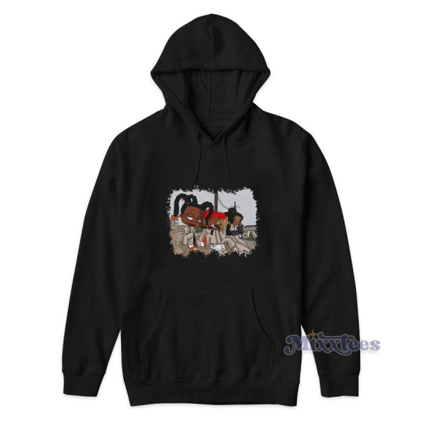 Set It Off Black Cartoon Hoodie for Unisex