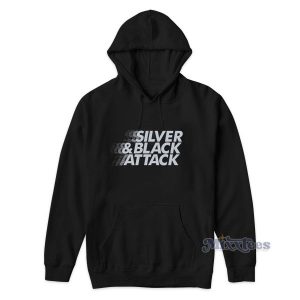 Silver And Black Attack Hoodie for Unisex 1 Silver And Black Attack Hoodie for Unisex 2