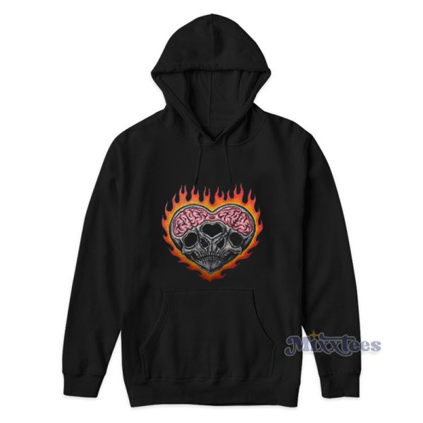 Skull Skeleton Love Fire Hoodie For Unisex