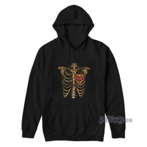 Skull Skeleton Sternum Heart Love Hoodie 1
