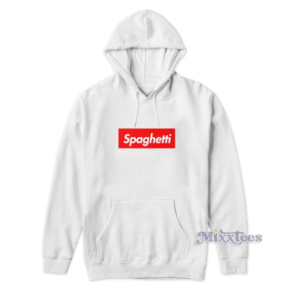 Spaghetti Red Box Logo Hoodie for Unisex