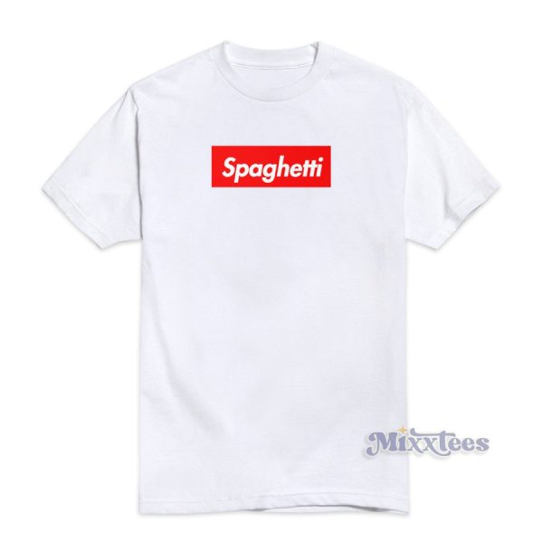 Spaghetti Red Box Logo T-Shirt For Unisex