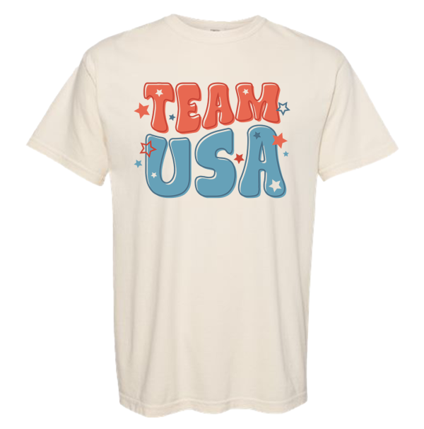 Team USA Bubble Font Tee