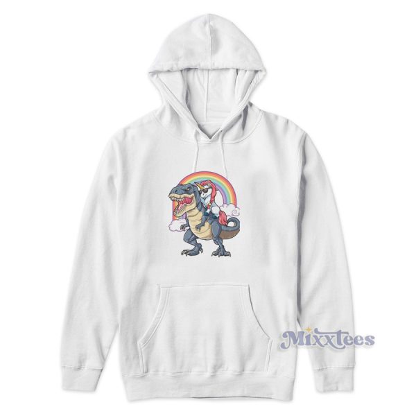 Unicorn Riding A T-Rex Dinosaur Hoodie for Unisex