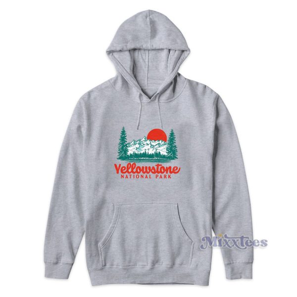 Vintage Yellowstone Mountains Hoodie for Unisex