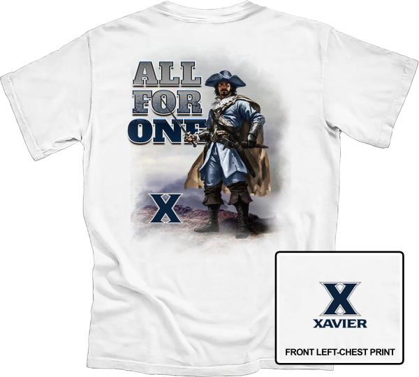 Xavier University All for One Painted Musketeer