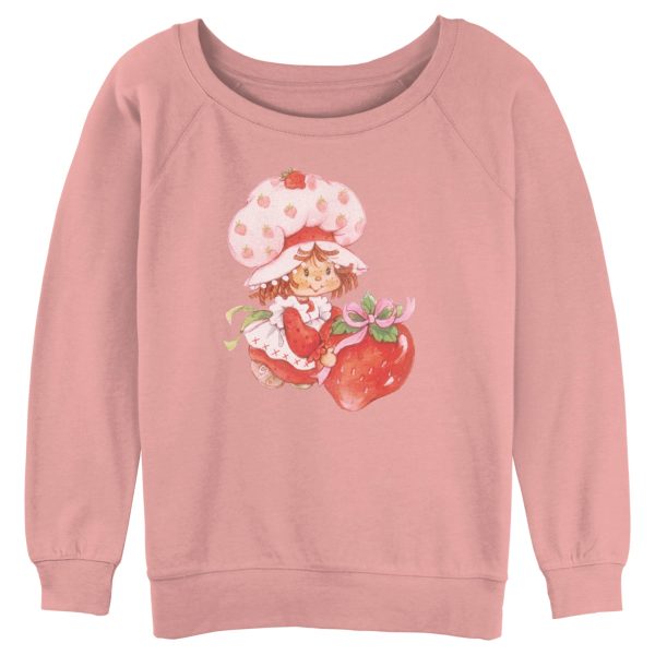 Junior’s Strawberry Shortcake Watercolor Cute Berry Sweatshirt