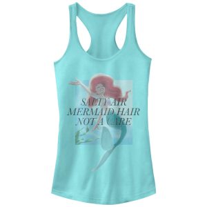 Junior’s The Little Mermaid Ariel Not a Care Racerback Tank Top
