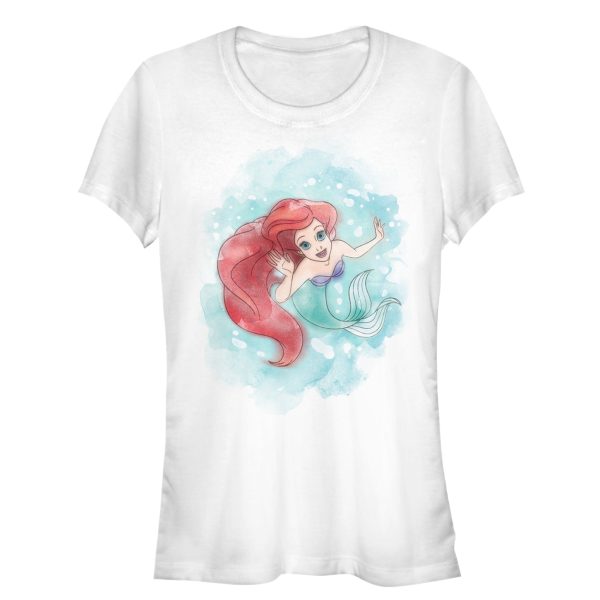 Junior’s The Little Mermaid Ariel Watercolor Print T-Shirt