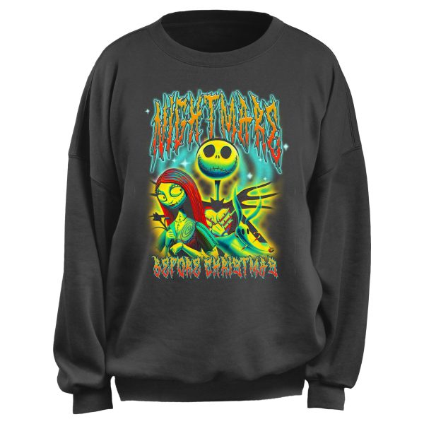 Junior’s The Nightmare Before Christmas Jack and Sally Graffiti Portrait Sweatshirt