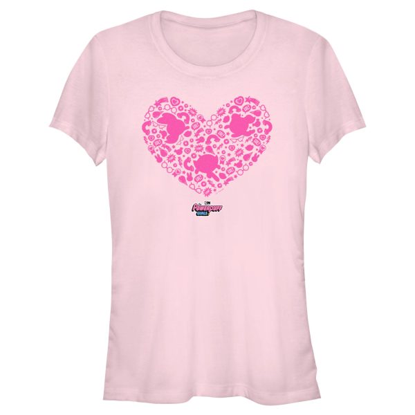 Junior’s The Powerpuff Girls Valentine’s Day Heart Silhouettes T-Shirt