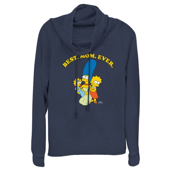 Junior’s The Simpsons Marge Best Mom Ever Cowl Neck Sweatshirt