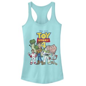 Junior’s Toy Story Character Logo Party Racerback Tank Top