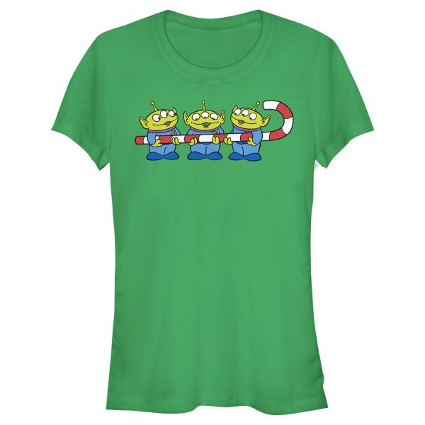 Junior’s Toy Story Christmas Candy Cane Alien T-Shirt