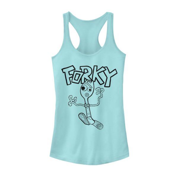 Junior’s Toy Story Running Forky Racerback Tank Top