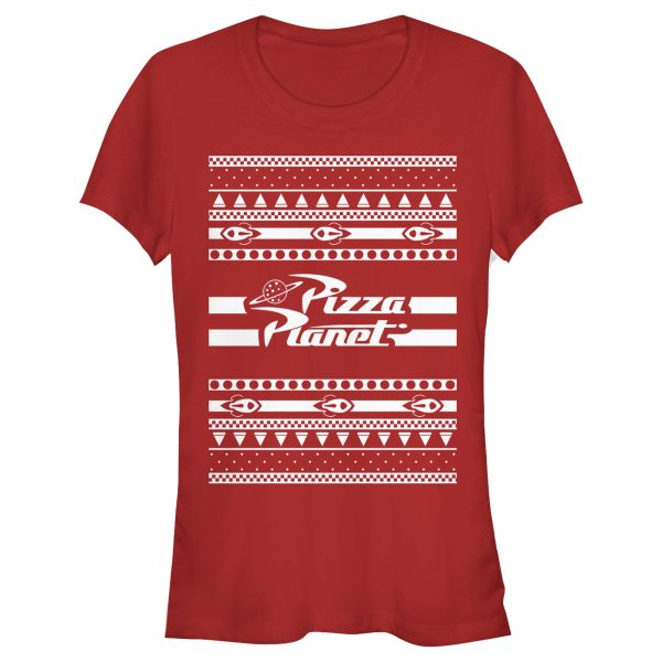 Junior’s Toy Story Ugly Christmas Pizza Planet T-Shirt