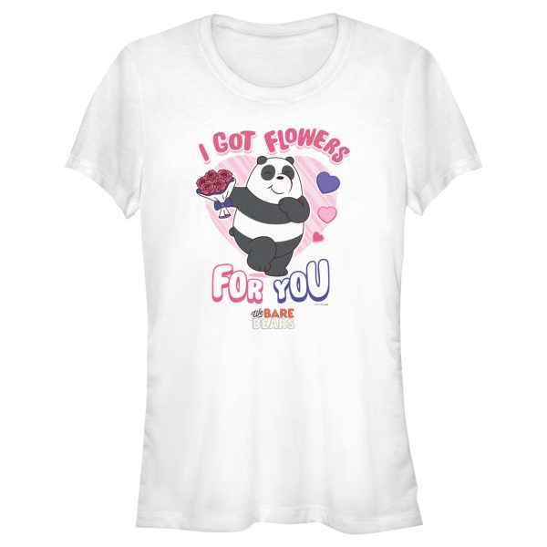 Junior’s We Bare Bears Valentine’s Day Panda I Got Flowers For You T-Shirt