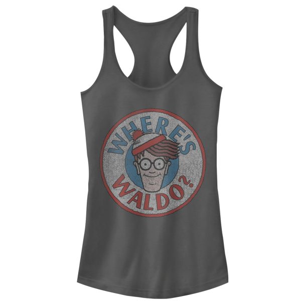 Junior’s Where’s Waldo Retro Character Circle Racerback Tank Top