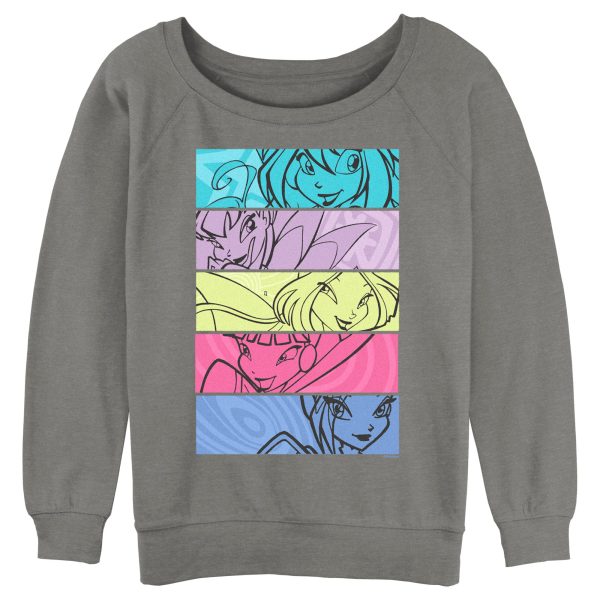 Junior’s Winx Club Colorful Panel Characters Sweatshirt