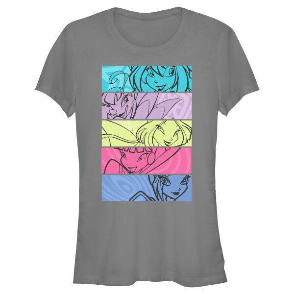 Junior’s Winx Club Colorful Panel Characters T-Shirt