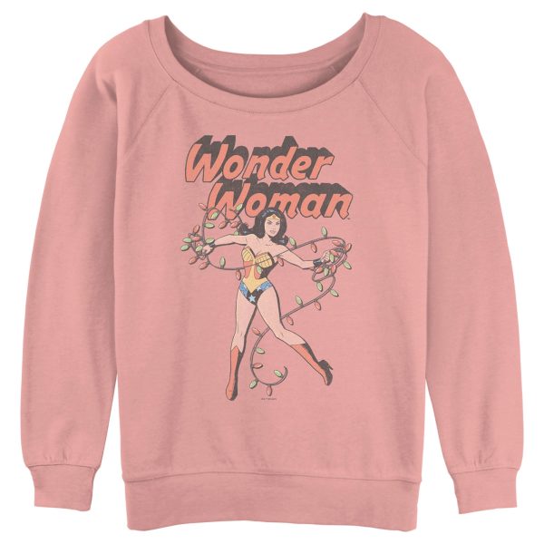 Junior’s Wonder Woman Christmas Lights Sweatshirt