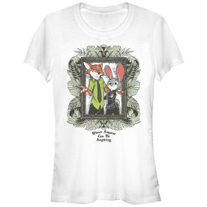 Junior’s Zootopia Nick & Judy Leaf Frame T-Shirt