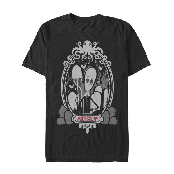 Men’s Addams Family Wednesday Octopus Portrait T-Shirt