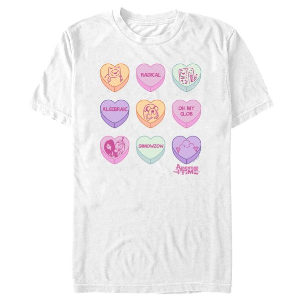 Men’s Adventure Time Valentine’s Day Conversation Hearts T-Shirt