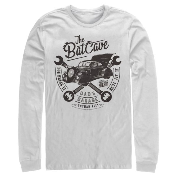 Men’s Batman Bat Cave Dad’s Garage Long Sleeve Shirt