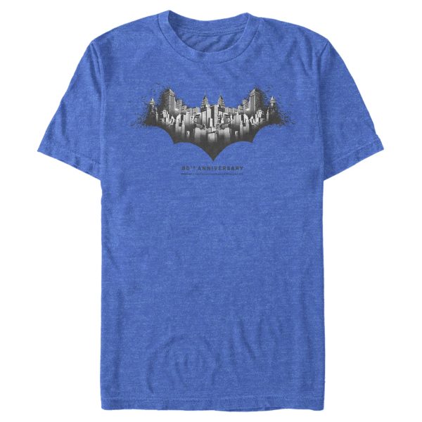 Men’s Batman Gotham Skyline Bat Shape T-Shirt