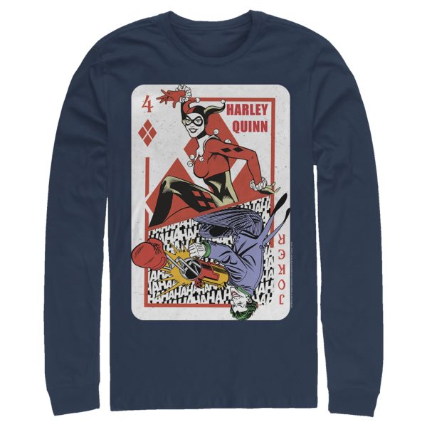 Men’s Batman Harley Quinn Joker Poker Card Long Sleeve Shirt