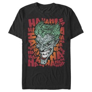 Men’s Batman Joker Laugh Background Text T-Shirt