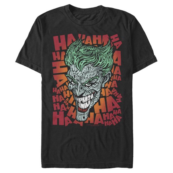 Men’s Batman Joker Laugh Background Text T-Shirt