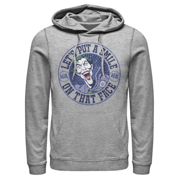 Men’s Batman Joker Let’s Put a Smile On That Face Pull Over Hoodie