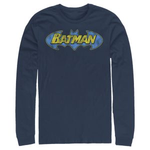 Men’s Batman Logo Retro Wing Long Sleeve Shirt
