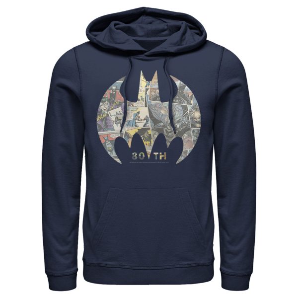 Men’s Batman Shield Logo Comic 80th Anniversary Pull Over Hoodie