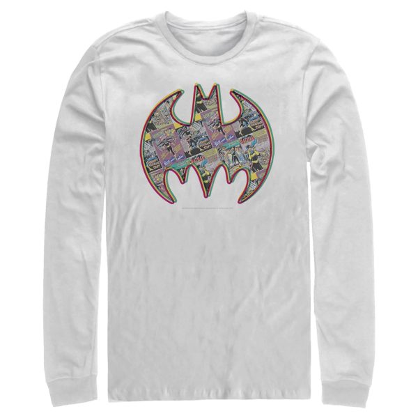 Men’s Batman Shield Logo Comic Panel Long Sleeve Shirt