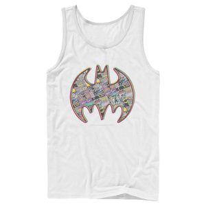 Men’s Batman Shield Logo Comic Panel Tank Top