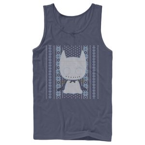 Men’s Batman Ugly Christmas Chibi Snow Bat Tank Top