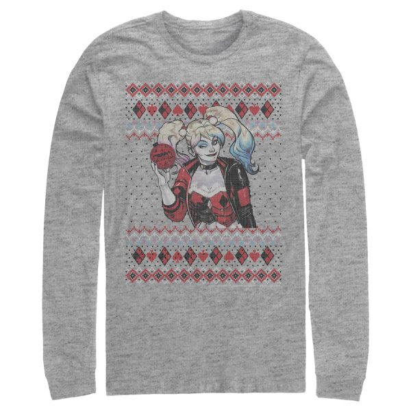 Men’s Batman Ugly Christmas Harley Quinn Long Sleeve Shirt