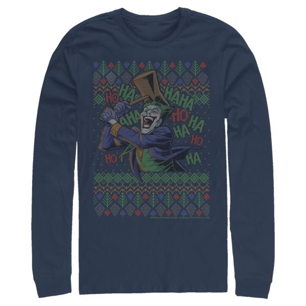 Men’s Batman Ugly Christmas Joker Hammer Long Sleeve Shirt