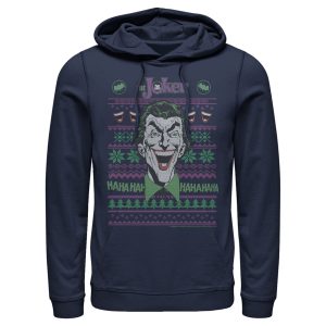 Men’s Batman Ugly Christmas Joker Laugh Pull Over Hoodie