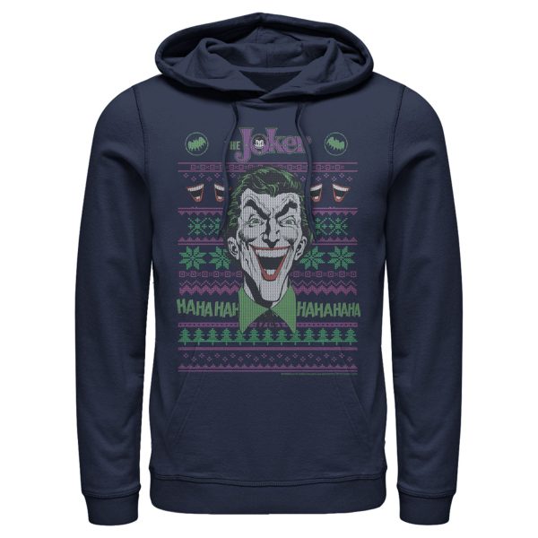 Men’s Batman Ugly Christmas Joker Laugh Pull Over Hoodie