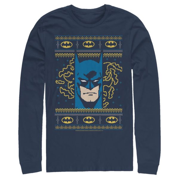 Men’s Batman Ugly Christmas Masked Hero Long Sleeve Shirt