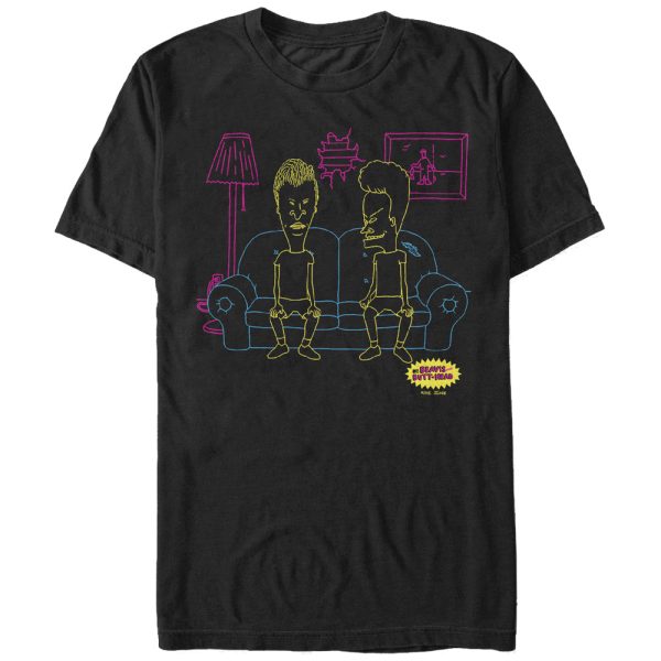 Men’s Beavis and Butt-Head Couch Outline T-Shirt