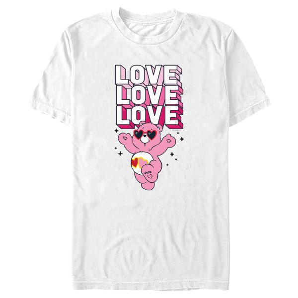 Men’s Care Bears Valentine’s Day Love-a-lot Bear Love Sunglasses T-Shirt