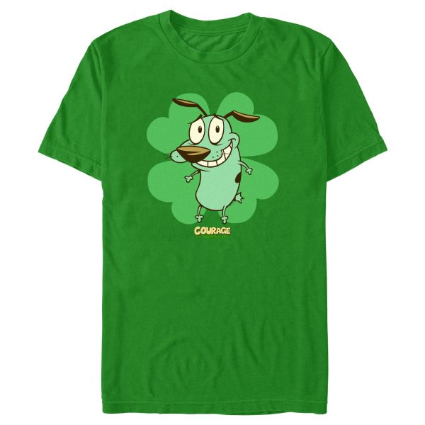 Men’s Courage the Cowardly Dog St. Patrick’s Day Clover T-Shirt