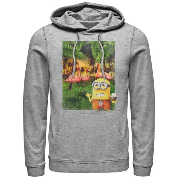 Men’s Despicable Me Minion Flamingo Vacation Pull Over Hoodie