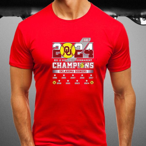 2024 Big 12 Softball Tournament Champions Okalahoma Sooners T-Shirt