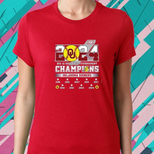 2024 Big 12 Softball Tournament Champions Okalahoma Sooners T-Shirt